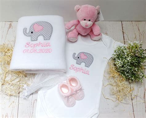 Personalised Embroidered Baby Girl T Set Luxury New Baby T Set