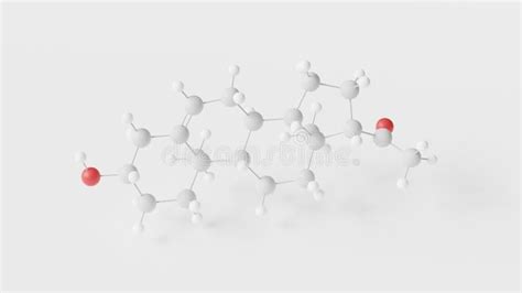 Pregnenolone Molecule 3d Molecular Structure Ball And Stick Model Structural Chemical Formula