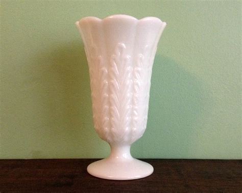 Vintage Milk Glass Pedestal Vase From E O Brody Company With