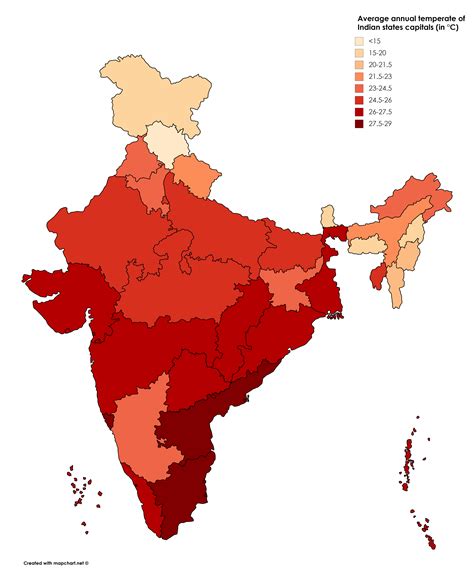 Annual Temperature Map Of India