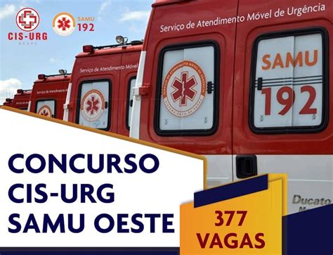 Inscrições para concurso do Samu vai até 06 de janeiro de 2020