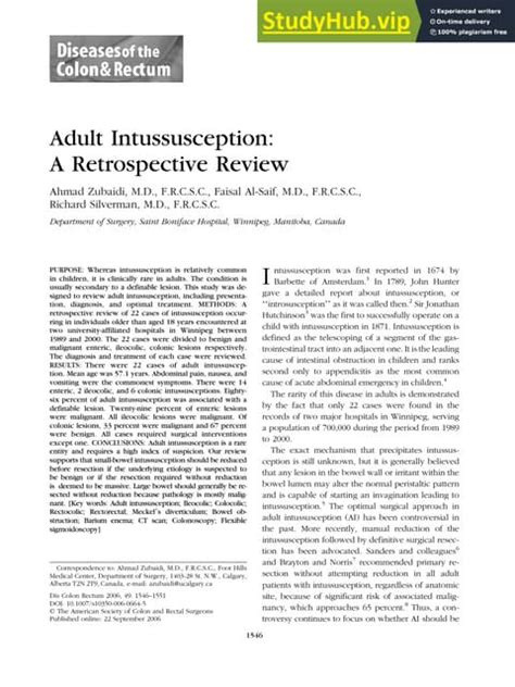 Adult Intussusception Review Pdf