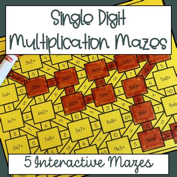 Multiplication Mazes Single Digit Multiplication By Adventures With Alyssa