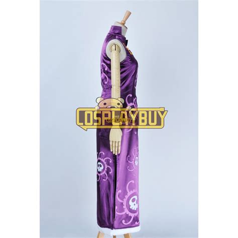 One Piece Cosplay Costume Pirate Empress Boa Hancock Purple Cheongsam Dress