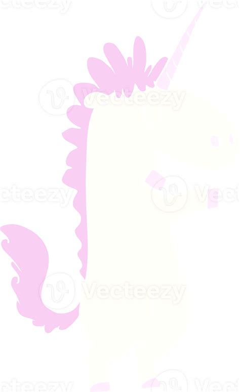 Flat Color Style Cartoon Unicorn Png