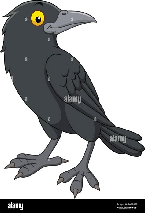 Cartoon Crow Isolated On White Background Stock Vector Image Art Alamy