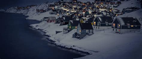 Nuuk city ligths is a beautiful sight from a hilltop - [Visit Greenland!]