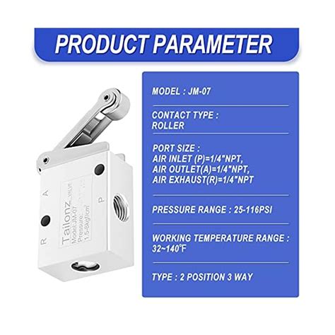 TAILONZ PNEUMATIC 2 Position 3 Way 1 4 Inch Roller Pneumatic Mechanical