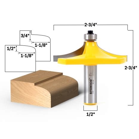 Thumbnail Beaded 2 Bit Handrail Router Bit Set 1 2 Shank Yonico