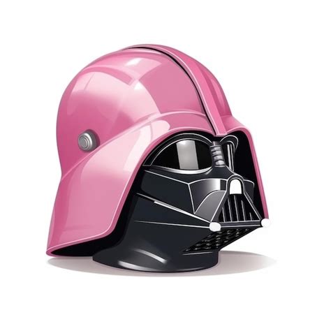 Premium Photo Illustration Of A Pink Helmet Of Darth Vader On A White