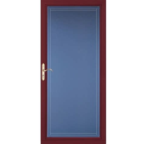 Pellaselect Cranberry Full View Aluminum Storm Door Common 36 In X 81 In Actual 35 75 In X