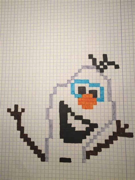 : Olaf | Pixel art, Pixel drawing, Graph paper drawings