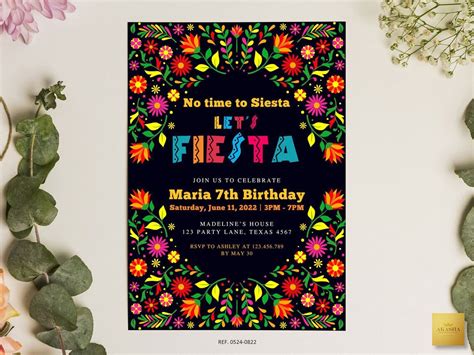 Mexican Theme Birthday Invitation Graphic By Akasha Events · Creative Fabrica