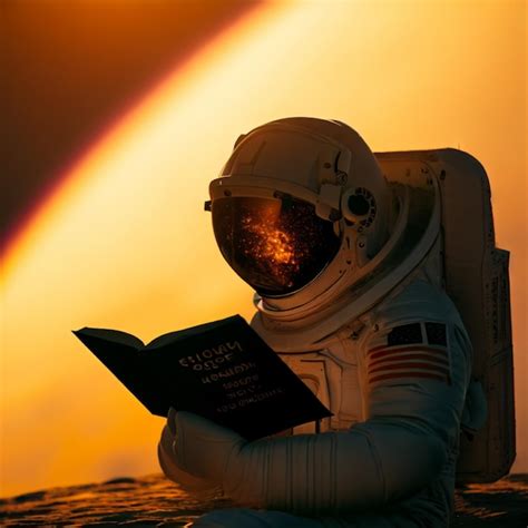 Premium Ai Image Photo A Astronaut Reading A Book In Space Generative Ai