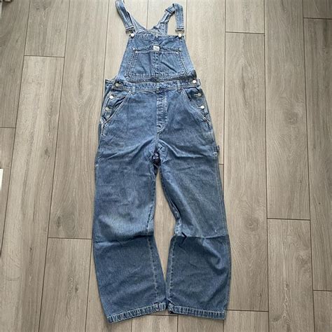 Calvin Klein Men S Blue And Grey Dungarees Overalls Depop