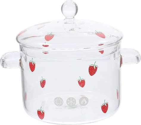 Amazon Hemoton Strawberry Pattern High Borosilicate Pot Lid