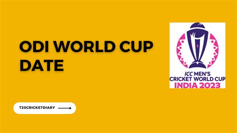 Odi World Cup 2023 Date