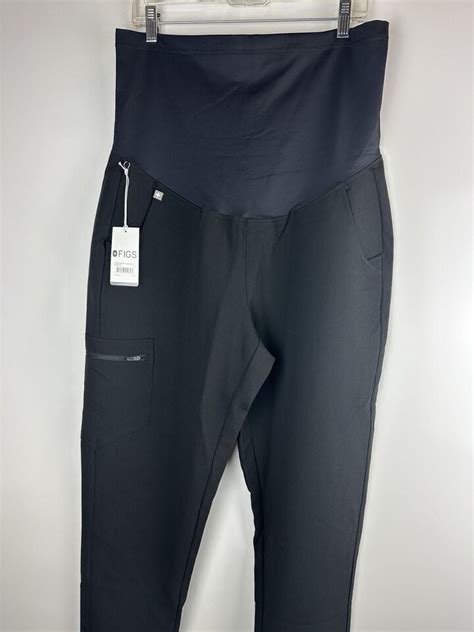 Nwt Figs Zamora Maternity Scrub Pants Black Joggers Womens Size Lt