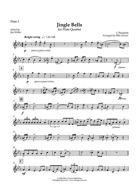 Buy "Jingle Bells - Flute 3" Sheet Music for Flute Quartet