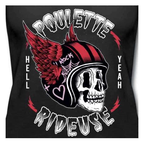 Teeshirt Femme Manches Courtes Col Rond Poulette Rideuse Noir T