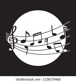 Different Music Notes Black White Design Stock Vector (Royalty Free ...