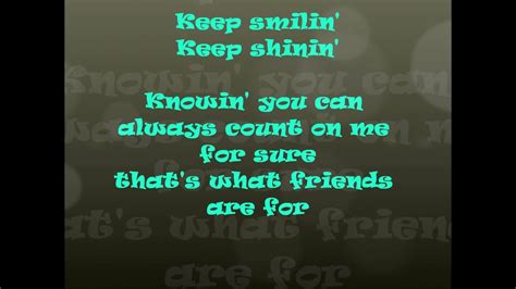 Thats What Friends Are For With Lyrics A Friendship Song Youtube