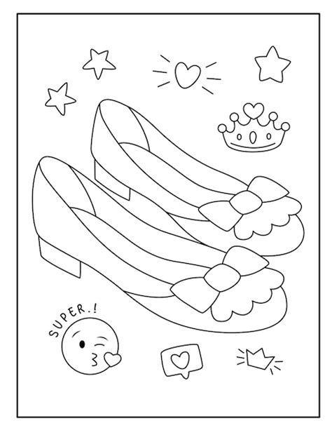 Premium Vector | Kids Shoes Coloring Pages