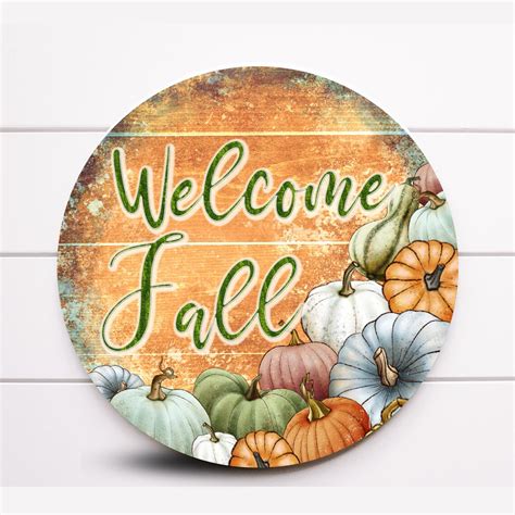 Wreath Sign Welcome Fall Wreath Sign Autumn Wreath Sign - Etsy