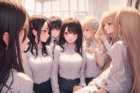 Free Download Hd Wallpaper Pixiv Ai Art Big Boobs Harem Group Of