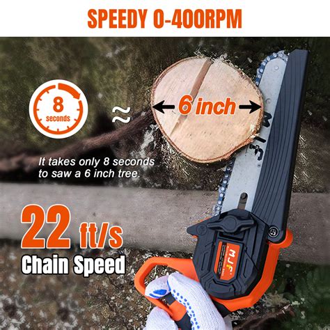 Mini Chainsaw Cordless 6 Inch With 2 Battery Brushless Motor One Handed Portable Electric