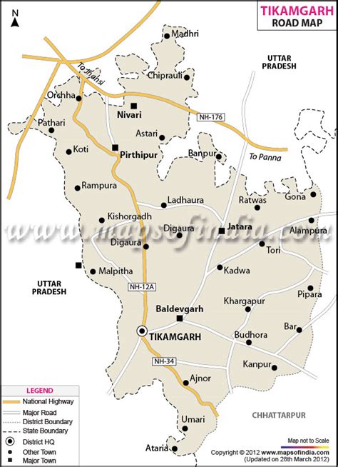 Tikamgarh Road Map