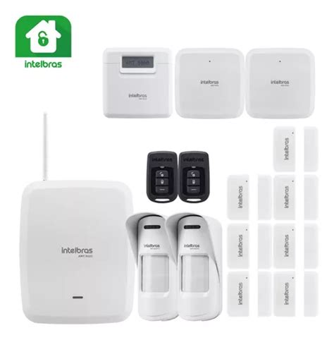 Kit Alarme Intelbras Amt 8000 Wifi Sirene 7 Sensores Sem Fio