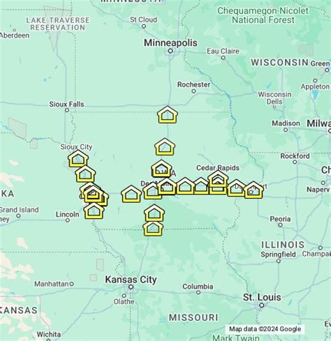 Iowa Rest Areas Map