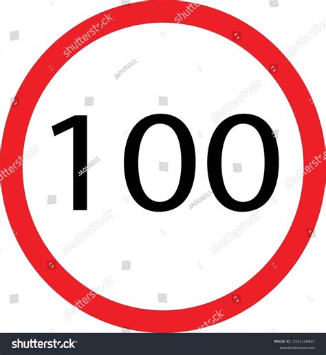 Round Red Road Sign Speed Limit 100 Kilometers Royalty Free Stock