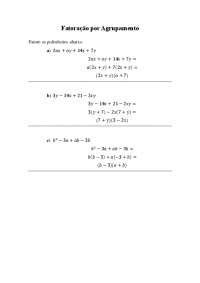 Exercícios Resolvidos Fatoração de Polinômios por Agrupamento