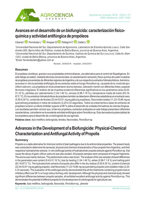 PDF Advances In The Development Of A Biofungicide Physical Chemical