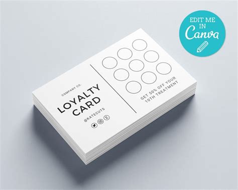 Simple Loyalty Card Template Modern Rewards Card Printable Loyalty