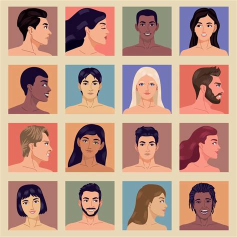 Sixteen Persons Naked Characters Vector Art At Vecteezy