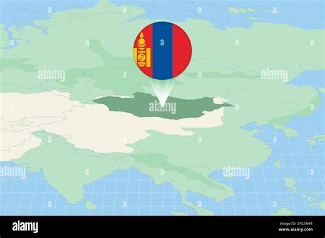 Ilustraci N De Mapa De Mongolia Con La Bandera Ilustraci N