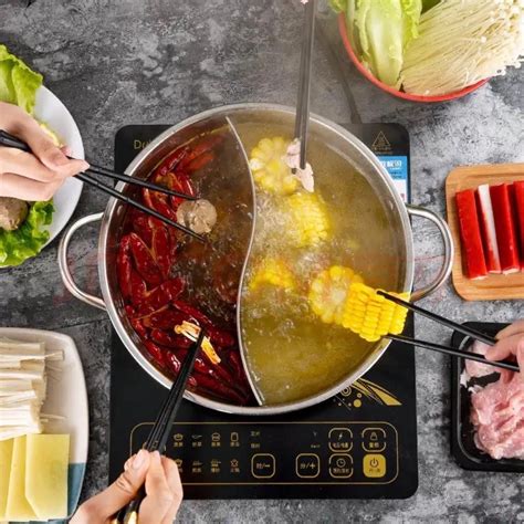 Two Sided Hot Pot Shabu Shabu With Cover Stainless Steel Hot Pot Chafing Dish Cookware With Box