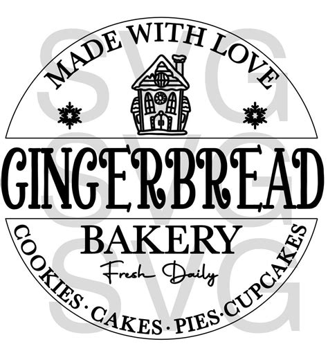 Gingerbread Bakery Svg Gingerbread House Svg Christmas Svg Etsy