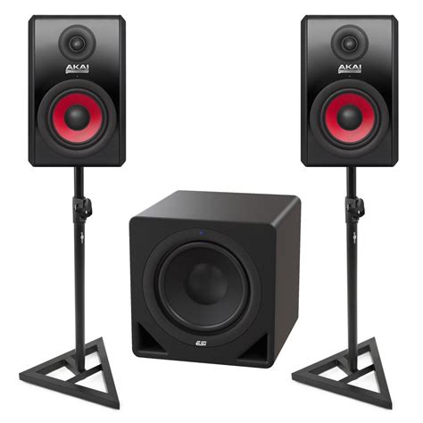 Akai Rpm Studio Monitors With Esi Aktiv S Active Sub Stands At