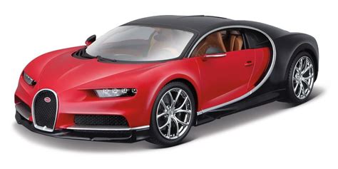 Bburago Bugatti Chiron Scale Model Car Red And Black