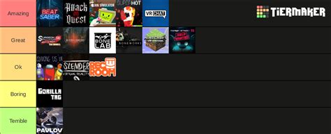 VR Games Tier List Community Rankings TierMaker