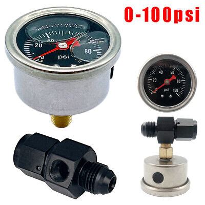 Liquid 0 100psi Fuel Pressure Gauge Regulator Gauge 1 8 NPT W 6AN