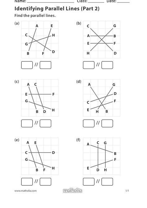 Parallel Lines Worksheet