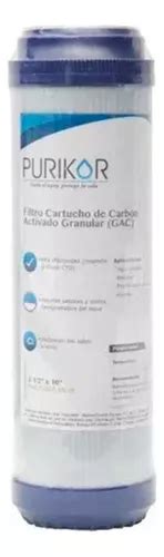 Filtro Cartucho Carb N Activado Granular Purikor X Color Blanco