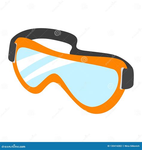 Protective Goggles Icon Flat Style Stock Vector Illustration Of