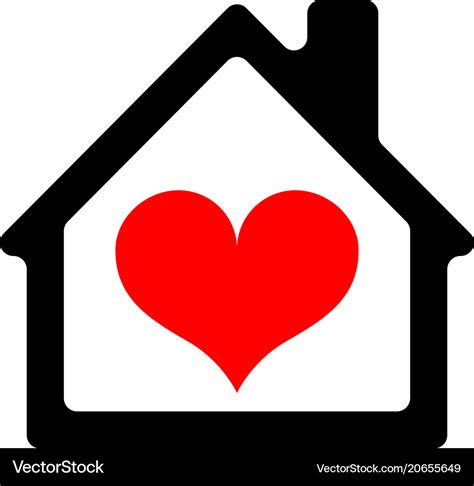 House Icon With Heart Royalty Free Vector Image