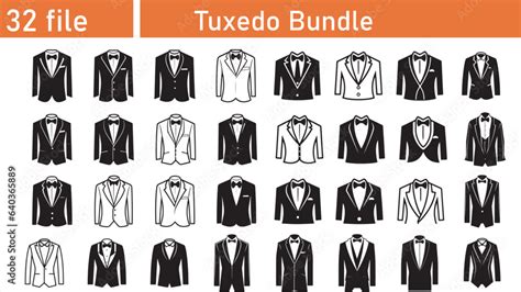 Stockvektorbilden Tuxedo SVG Bundle Tuxedo PNG Bundle Tuxedo Clipart